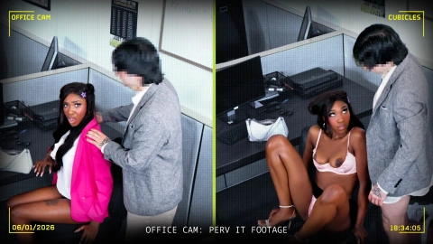 Office seduction: IT guy enjoys nerdy girl
