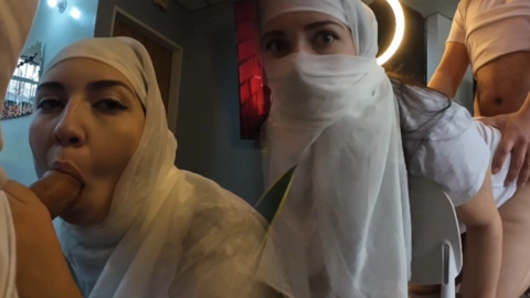 Hijab Blowjob & Doggy - Intense Action